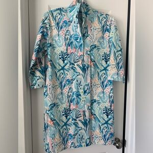 Holly Shae Arden Dress with Sash in Harbor Island Toile, Size M/L New With Tags